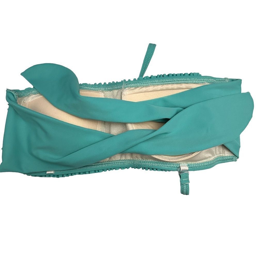 Vintage Be Creative Ruffled Bandeau Bikini Top Size Medium - Picture 7 of 7